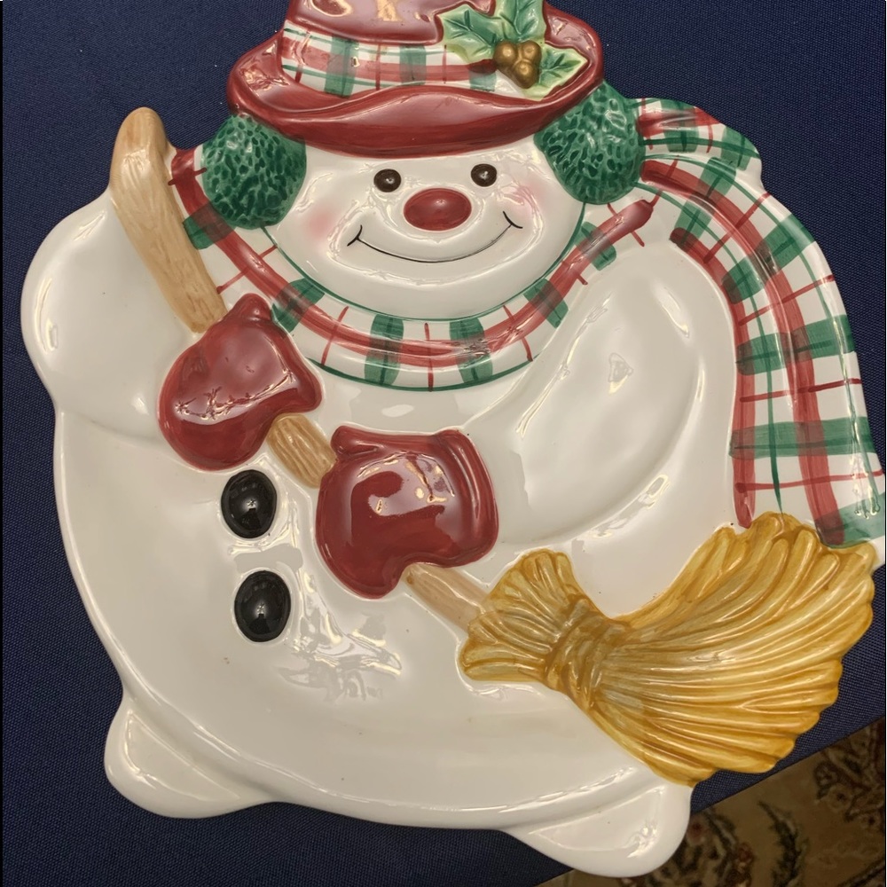 Fitz and Floyd Snowman Plate